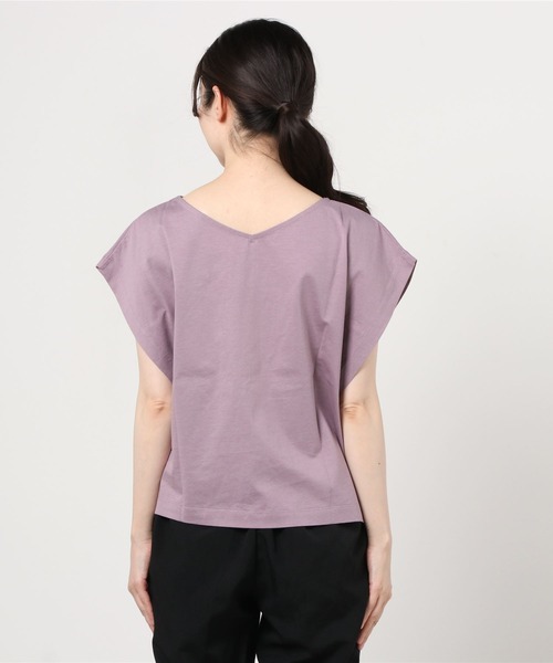 JETSET SOLO PLUS (ジェットセットソロプラス)の「バイオシルケットマチ付き2WAYカットソー(Tシャツ/カットソー・レディース・オフホワイト/レンガ/ブラック/モーブ系・FREE)」の7枚目の写真