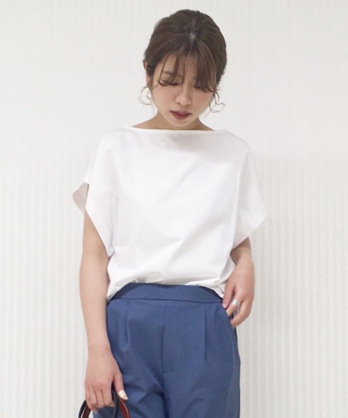 JETSET SOLO PLUS (ジェットセットソロプラス)の「バイオシルケットマチ付き2WAYカットソー(Tシャツ/カットソー・レディース・オフホワイト/レンガ/ブラック/モーブ系・FREE)」の11枚目の写真