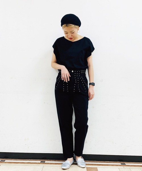 JETSET SOLO PLUS (ジェットセットソロプラス)の「バイオシルケットマチ付き2WAYカットソー(Tシャツ/カットソー・レディース・オフホワイト/レンガ/ブラック/モーブ系・FREE)」の9枚目の写真