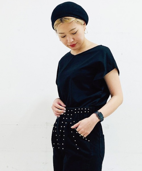 JETSET SOLO PLUS (ジェットセットソロプラス)の「バイオシルケットマチ付き2WAYカットソー(Tシャツ/カットソー・レディース・オフホワイト/レンガ/ブラック/モーブ系・FREE)」の10枚目の写真