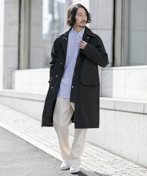 URBAN RESEARCH Sonny Label（アーバンリサーチサニーレーベル）の「撥水ロングステンカラーコート（ステンカラーコート・メンズ・ブラック/ベージュ・M/L）」の3枚目の写真