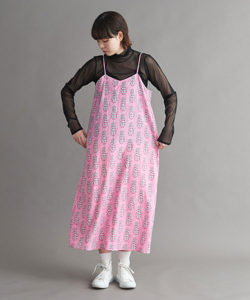 I am I in fact...（アイアムアイインファクト）の「●LOVERS プリント　キャミワンピース（ワンピース・レディース・ピンク/チャコールグレー・FREE）」の5枚目の写真