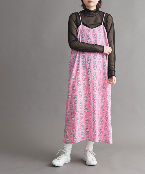 I am I in fact...（アイアムアイインファクト）の「●LOVERS プリント　キャミワンピース（ワンピース・レディース・ピンク/チャコールグレー・FREE）」の6枚目の写真