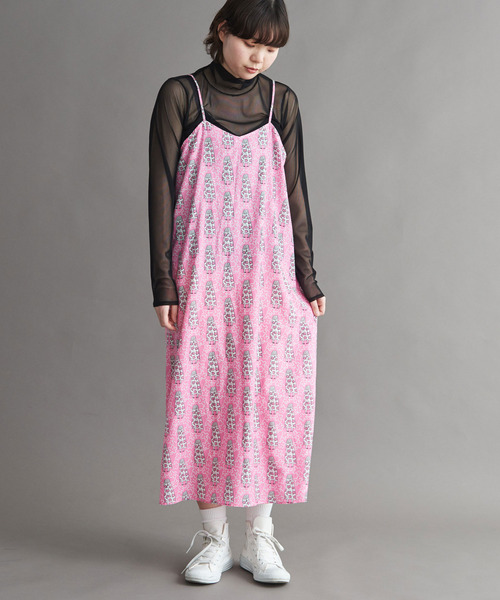 I am I in fact...（アイアムアイインファクト）の「●LOVERS プリント　キャミワンピース（ワンピース・レディース・ピンク/チャコールグレー・FREE）」の10枚目の写真