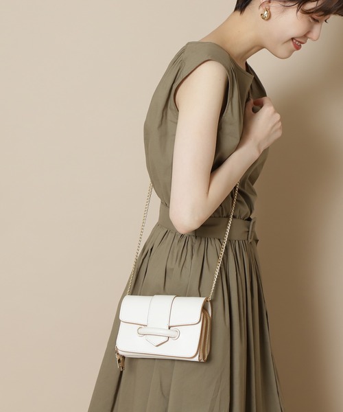 N.（N. Natural Beauty Basic）（エヌエヌナチュラルビューティーベーシック）の「◆ボリュームベルトチェーンミニショルダーバッグ（ショルダーバッグ・レディース・オフホワイト/ブラック/グリーン・ﾌﾘ-）」の9枚目の写真