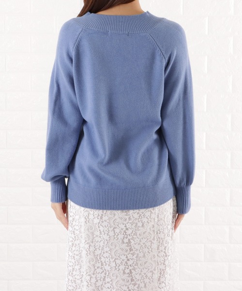 Lace Ladies(レースレディース)の「Vネック 長袖ルーズフィット 無地ニット(ニット/セーター・レディース・グレー/ブラック/ベージュ/ホワイト/ブルー・FREE)」の10枚目の写真