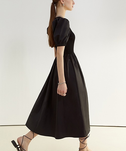 Fano Studios（ファノ ストゥディオズ）の「【Fano Studios】Puff sleeve knit dress FC21L049（ワンピース・レディース・ブラック/ホワイト・S/L/M）」の10枚目の写真