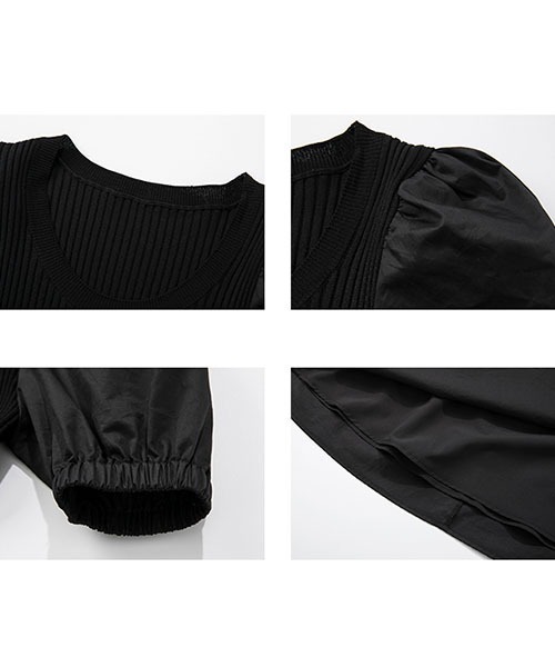 Fano Studios（ファノ ストゥディオズ）の「【Fano Studios】Puff sleeve knit dress FC21L049（ワンピース・レディース・ブラック/ホワイト・S/L/M）」の20枚目の写真