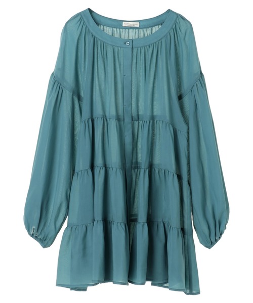 earth music&ecology（アースミュージックアンドエコロジー）の「【WEB限定】ティアードシャツチュニック ＊（シャツ/ブラウス・レディース・ライトブルー/ブラック/オフホワイト/ピンクベージュ・FREE）」の17枚目の写真