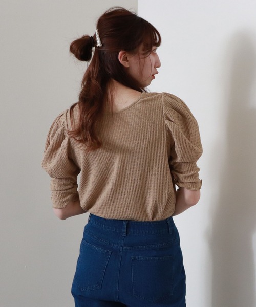archives(アルシーヴ)の「2wayパワショルTOPS(Tシャツ/カットソー・レディース・オフホワイト/ブラック/ベージュ/ブラウン/チャコールグレー・MEDIUM)」の16枚目の写真