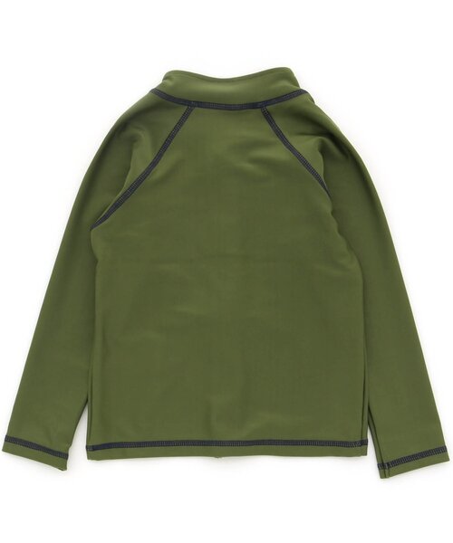 Ampersand（アンパサンド）の「/UNIシンプルラッシュガード(無地・ドット柄)_UVカット（ラッシュガード・キッズ・ブラック/グレー/アイボリー/カーキ・100/110/120/130/140/80/90）」の11枚目の写真