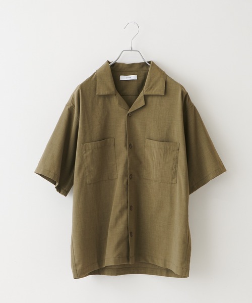 DISCOAT（ディスコート）の「ポリラミー半袖シャツ（シャツ/ブラウス・メンズ・カーキ/オフホワイト/ネイビー/ベージュ/ブラック・MEDIUM/LARGE/X-LARGE）」の15枚目の写真