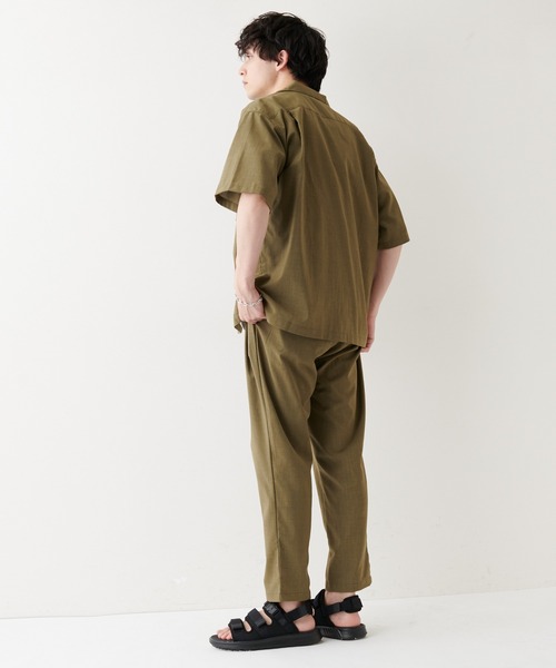 DISCOAT（ディスコート）の「ポリラミー半袖シャツ（シャツ/ブラウス・メンズ・カーキ/オフホワイト/ネイビー/ベージュ/ブラック・MEDIUM/LARGE/X-LARGE）」の21枚目の写真