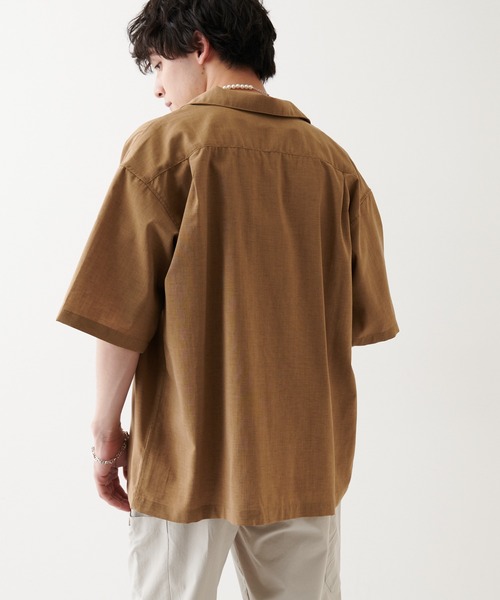 DISCOAT（ディスコート）の「ポリラミー半袖シャツ（シャツ/ブラウス・メンズ・カーキ/オフホワイト/ネイビー/ベージュ/ブラック・MEDIUM/LARGE/X-LARGE）」の20枚目の写真