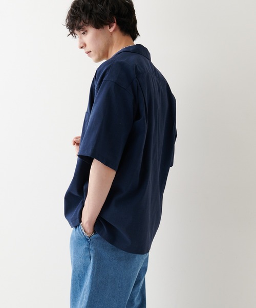 DISCOAT（ディスコート）の「ポリラミー半袖シャツ（シャツ/ブラウス・メンズ・カーキ/オフホワイト/ネイビー/ベージュ/ブラック・MEDIUM/LARGE/X-LARGE）」の9枚目の写真