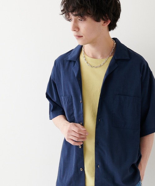 DISCOAT（ディスコート）の「ポリラミー半袖シャツ（シャツ/ブラウス・メンズ・カーキ/オフホワイト/ネイビー/ベージュ/ブラック・MEDIUM/LARGE/X-LARGE）」の16枚目の写真