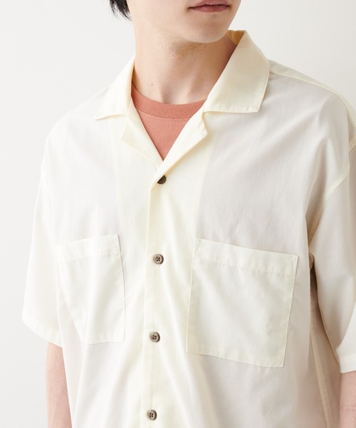 DISCOAT（ディスコート）の「ポリラミー半袖シャツ（シャツ/ブラウス・メンズ・カーキ/オフホワイト/ネイビー/ベージュ/ブラック・MEDIUM/LARGE/X-LARGE）」の11枚目の写真