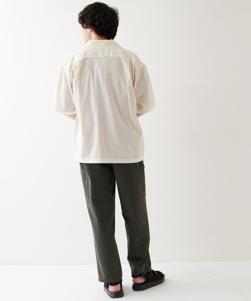 DISCOAT（ディスコート）の「ポリラミー半袖シャツ（シャツ/ブラウス・メンズ・カーキ/オフホワイト/ネイビー/ベージュ/ブラック・MEDIUM/LARGE/X-LARGE）」の10枚目の写真