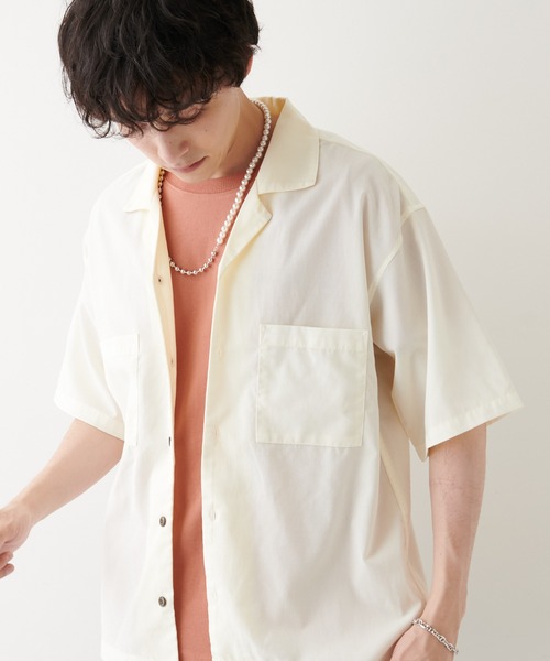 DISCOAT（ディスコート）の「ポリラミー半袖シャツ（シャツ/ブラウス・メンズ・カーキ/オフホワイト/ネイビー/ベージュ/ブラック・MEDIUM/LARGE/X-LARGE）」の17枚目の写真