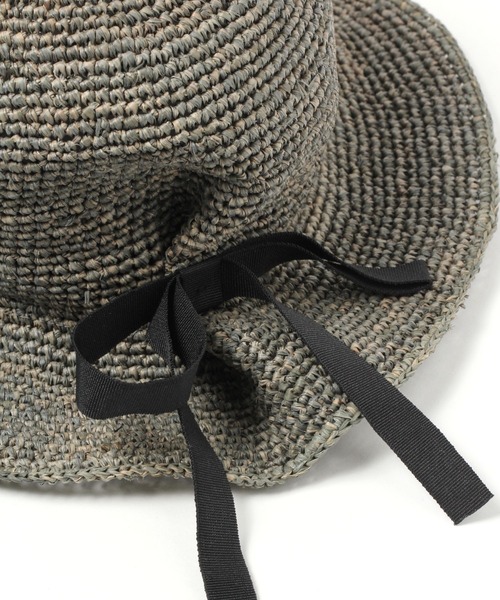 studio CLIP（スタディオクリップ）の「タック入りラフィアハット（ハット・レディース・ナチュラル/ブラウン/グレー・FREE）」の8枚目の写真