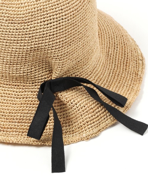 studio CLIP（スタディオクリップ）の「タック入りラフィアハット（ハット・レディース・ナチュラル/ブラウン/グレー・FREE）」の12枚目の写真