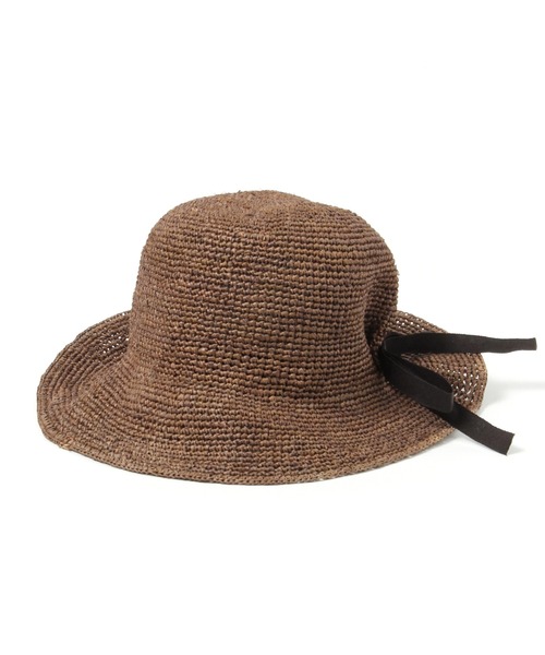 studio CLIP（スタディオクリップ）の「タック入りラフィアハット（ハット・レディース・ナチュラル/ブラウン/グレー・FREE）」の4枚目の写真