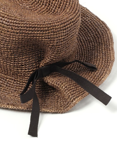 studio CLIP（スタディオクリップ）の「タック入りラフィアハット（ハット・レディース・ナチュラル/ブラウン/グレー・FREE）」の5枚目の写真
