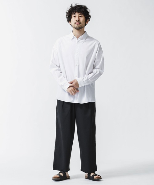 NANO universe(ナノユニバース)の「リネン混ワイドイージースラックス(スラックス・メンズ・ネイビー/ブラック/ベージュ・S/M/L)」の13枚目の写真