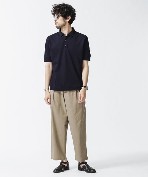 NANO universe(ナノユニバース)の「リネン混ワイドイージースラックス(スラックス・メンズ・ネイビー/ブラック/ベージュ・S/M/L)」の7枚目の写真