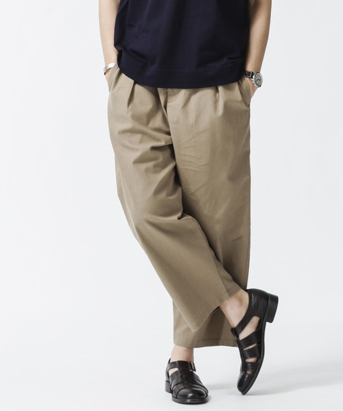 NANO universe(ナノユニバース)の「リネン混ワイドイージースラックス(スラックス・メンズ・ネイビー/ブラック/ベージュ・S/M/L)」の10枚目の写真