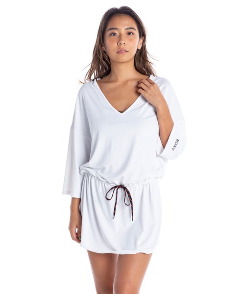 ROXY（ロキシー）の「ROLLING STONE/ロキシーラッシュガード(水着)（ラッシュガード・レディース・ホワイト/グレー/オレンジ・SMALL/MEDIUM/LARGE）」の2枚目の写真