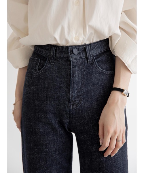 amel（エイメル）の「ロングストレートデニムパンツ（デニムパンツ・レディース・ブラック・FREE）」の14枚目の写真