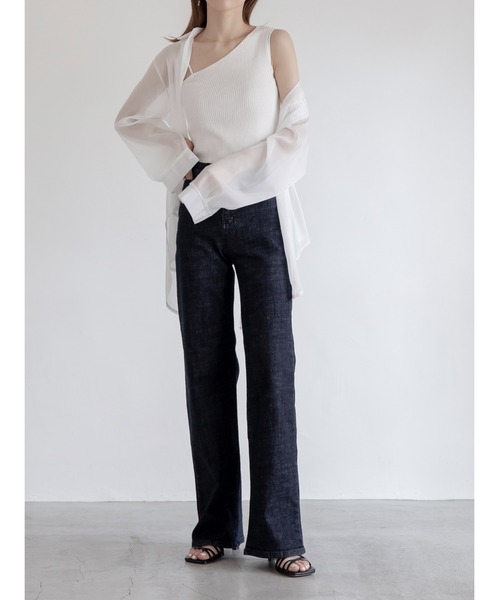 amel（エイメル）の「ロングストレートデニムパンツ（デニムパンツ・レディース・ブラック・FREE）」の9枚目の写真