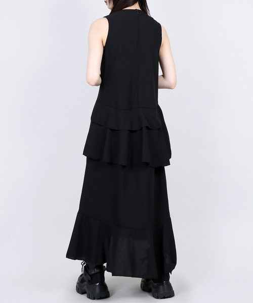 Figments（フィグメンツ）の「ロングフリルワンピース（ワンピース・レディース・ブラック/ホワイト・FREE）」の4枚目の写真