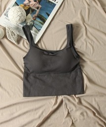 カジュアルリブタンクブラトップ《手洗い可能》