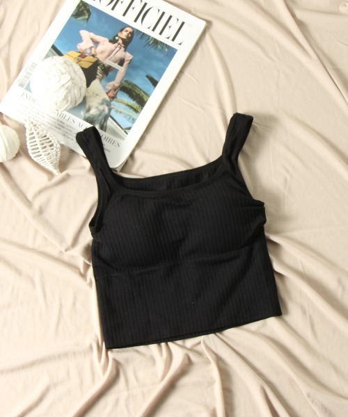 VICKY（ビッキー）の「カジュアルリブタンクブラトップ《手洗い可能》（タンクトップ・レディース・ホワイト/ブラウン/グレー/ブラック・M）」の3枚目の写真