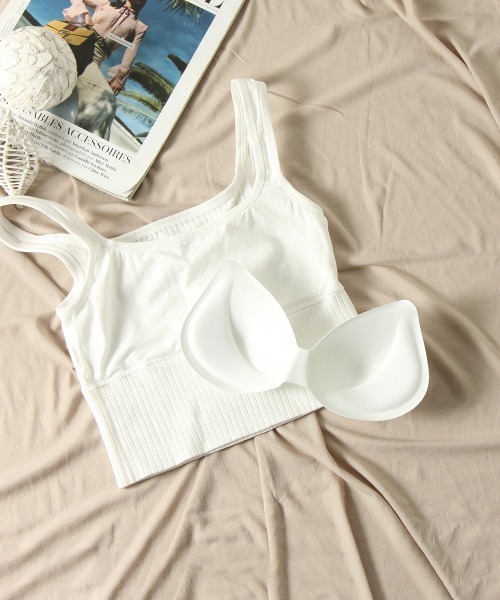 VICKY（ビッキー）の「カジュアルリブタンクブラトップ《手洗い可能》（タンクトップ・レディース・ホワイト/ブラウン/グレー/ブラック・M）」の5枚目の写真