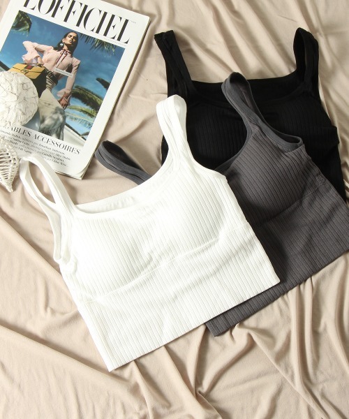 VICKY（ビッキー）の「カジュアルリブタンクブラトップ《手洗い可能》（タンクトップ・レディース・ホワイト/ブラウン/グレー/ブラック・M）」の8枚目の写真