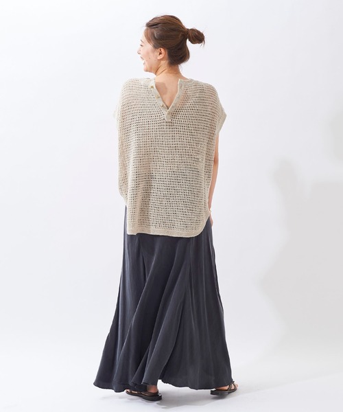 Plage - 週末限定 Plage R&#39;IAMメッシュモヘアプルオーバー ニット BLUE plage（プラージュ）の「COTTON TAPE YARN プルオーバー（ニット