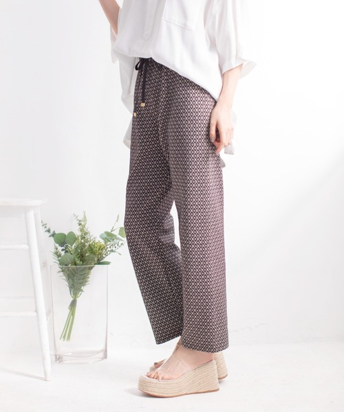 Mysa&Liina（ミーサリーナ）の「ジャガードパンツ（その他パンツ・レディース・ブラック/アイボリー/ラベンダー・M）」の3枚目の写真