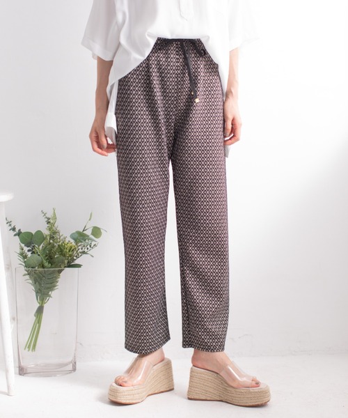 Mysa&Liina（ミーサリーナ）の「ジャガードパンツ（その他パンツ・レディース・ブラック/アイボリー/ラベンダー・M）」の6枚目の写真