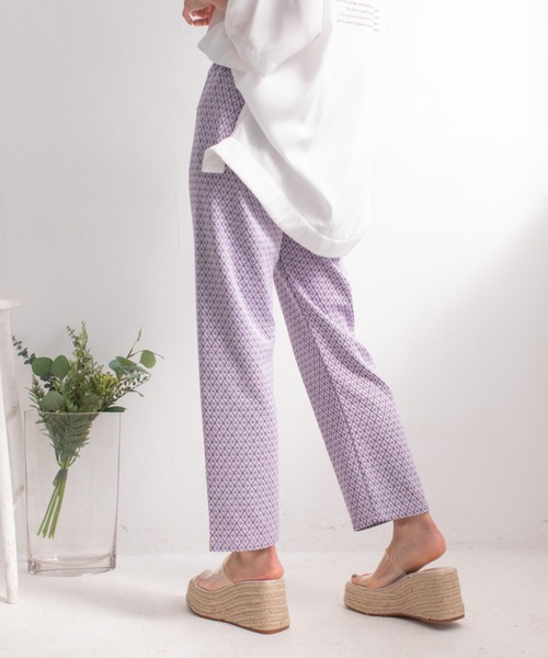 Mysa&Liina（ミーサリーナ）の「ジャガードパンツ（その他パンツ・レディース・ブラック/アイボリー/ラベンダー・M）」の8枚目の写真