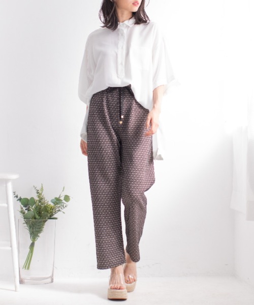 Mysa&Liina（ミーサリーナ）の「ジャガードパンツ（その他パンツ・レディース・ブラック/アイボリー/ラベンダー・M）」の7枚目の写真