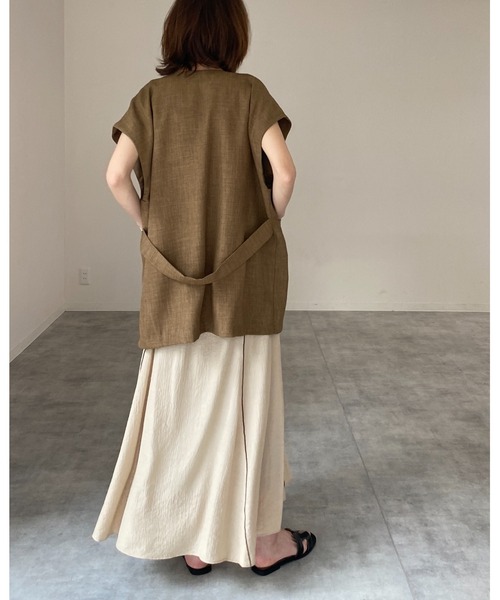 She's Closet(シーズクローゼット)の「配色パイピングフレアロングマーメイドスカート(スカート・レディース・ベージュ/オリーブ/アイボリー・FREE)」の15枚目の写真