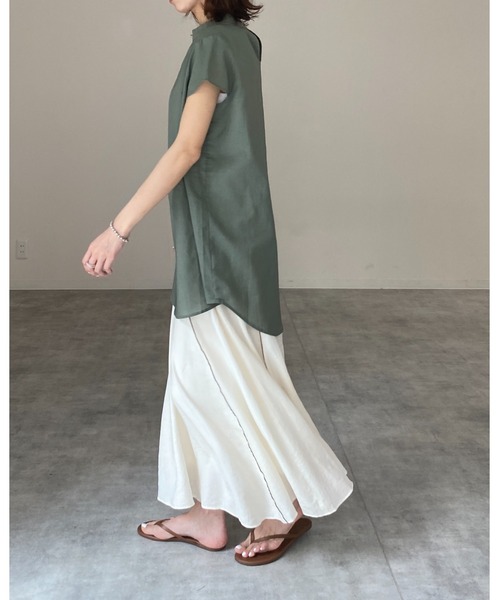 She's Closet(シーズクローゼット)の「配色パイピングフレアロングマーメイドスカート(スカート・レディース・ベージュ/オリーブ/アイボリー・FREE)」の20枚目の写真