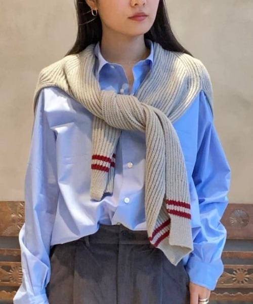 BEAMS LIGHTS(ビームスライツ)の「BEAMS LIGHTS / 畦 ショルダー ストール(マフラー・レディース・ベージュ/ブラウン/グレー・ONE SIZE)」の2枚目の写真