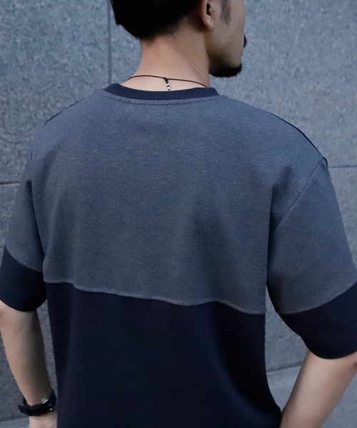 UNION STATION（ユニオンステーション）の「【ストレッチ】パネルレイヤードカットソー（Tシャツ/カットソー・メンズ・ホワイト/ネイビー/ホワイト系その他・M/L/LL）」の13枚目の写真