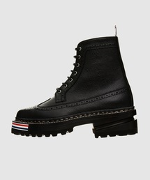 LACE-UP LONGWING BOOT ON RUBBER HIKING SOLE W/ RWB MICRO INSERT IN PEBBLE GRAIN LEATHER