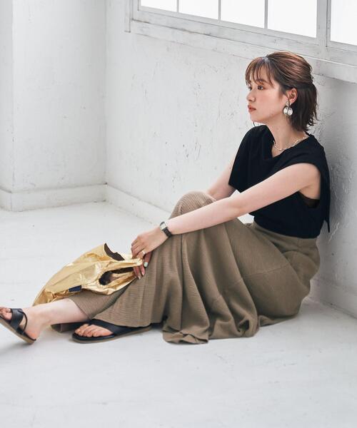coen（コーエン）の「縦ワッフルマーメイドスカート（スカート・レディース・テラコッタ/ナチュラル/モカ・MEDIUM/LARGE）」の2枚目の写真