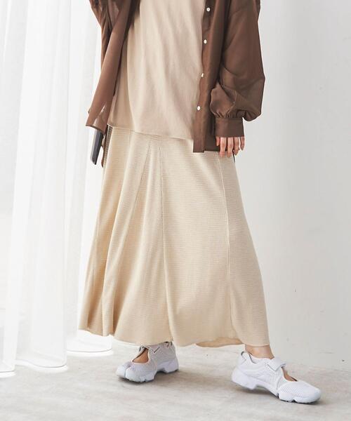 coen（コーエン）の「縦ワッフルマーメイドスカート（スカート・レディース・テラコッタ/ナチュラル/モカ・MEDIUM/LARGE）」の6枚目の写真